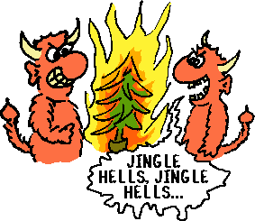 Hllische Weihnachten mit Jingle Hells unterm Flammenbaum