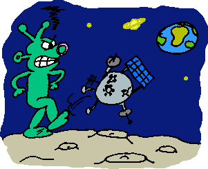 Alien entsorgt Müllsonde